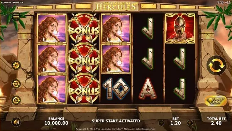  Main Screen Reels at The Legend of Hercules 5 Reel Mobile Real Slot created by StakeLogic