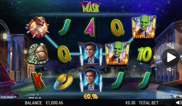  Main Screen Reels at The Mask 5 Reel Mobile Real Slot created by NextGen Gaming