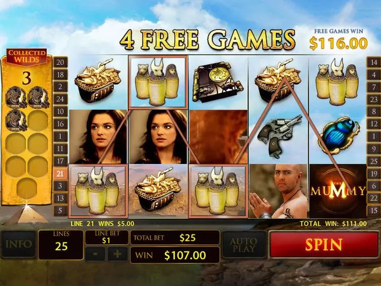  Bonus 5 at The Mummy 5 Reel Mobile Real Slot created by PlayTech