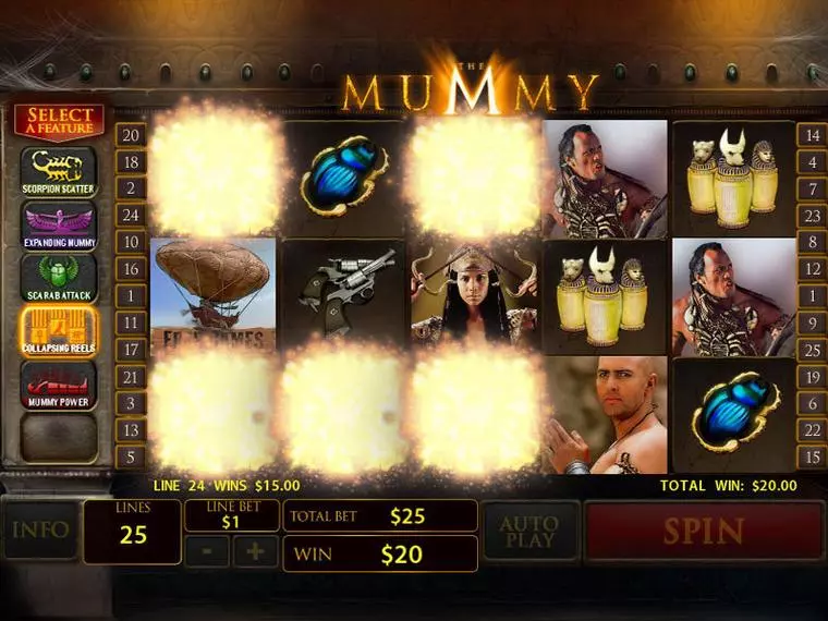  Bonus 6 at The Mummy 5 Reel Mobile Real Slot created by PlayTech
