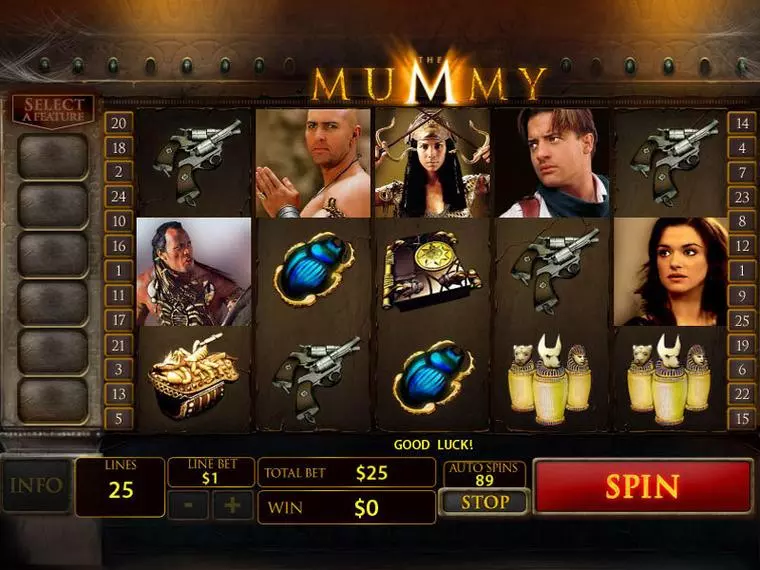  Main Screen Reels at The Mummy 5 Reel Mobile Real Slot created by PlayTech