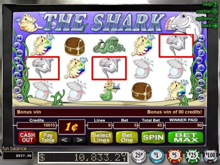  Main Screen Reels at The Shark 5 Reel Mobile Real Slot created by RTG