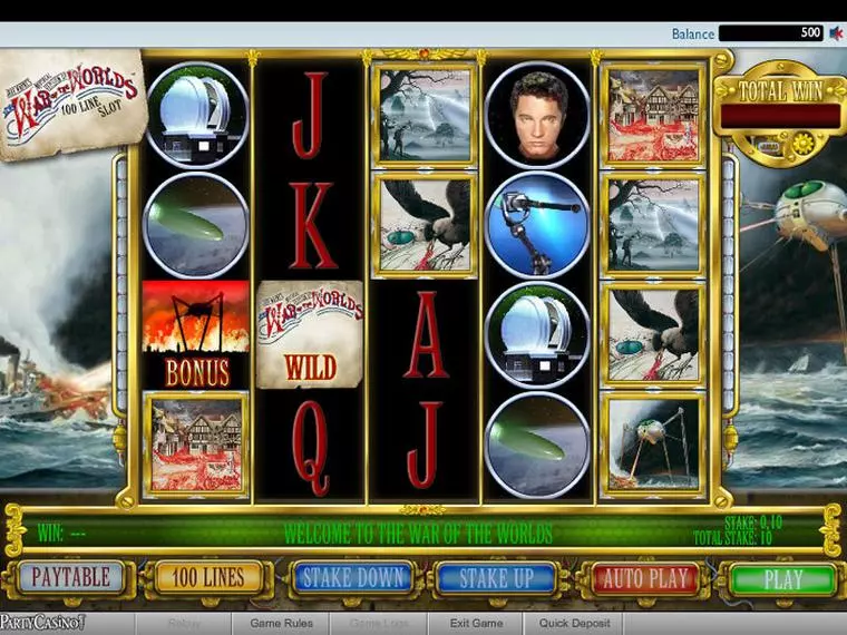  Main Screen Reels at The War of the Worlds 5 Reel Mobile Real Slot created by bwin.party
