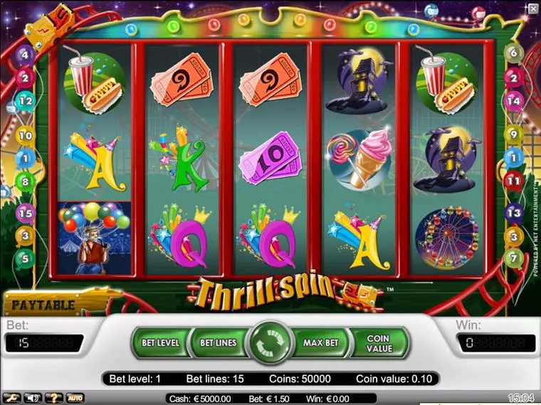  Main Screen Reels at Thrill Spin 5 Reel Mobile Real Slot created by NetEnt
