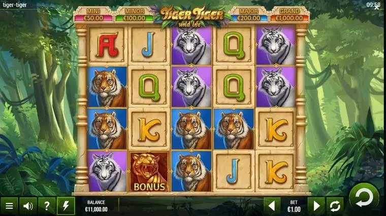  Main Screen Reels at Tiger Tiger Wild Life 5 Reel Mobile Real Slot created by G.games