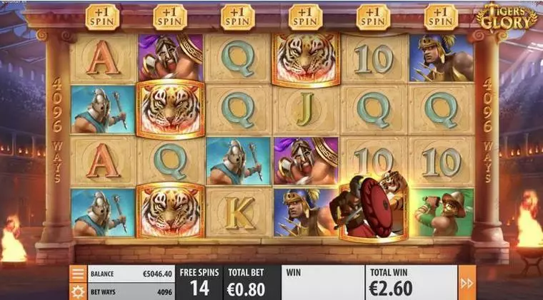  Main Screen Reels at Tiger's Glory 6 Reel Mobile Real Slot created by Quickspin