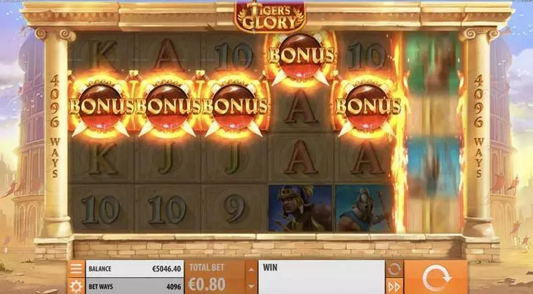  Bonus 1 at Tiger's Glory 6 Reel Mobile Real Slot created by Quickspin
