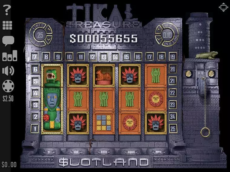 Main Screen Reels at Tikal Treasure 5 Reel Mobile Real Slot created by Slotland Software