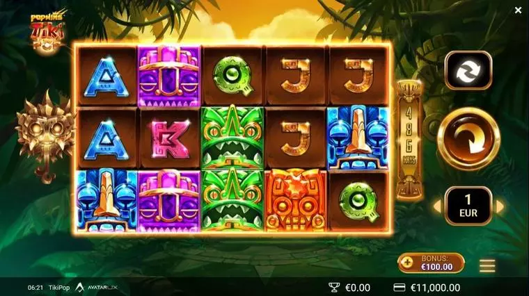  Main Screen Reels at TikiPop 5 Reel Mobile Real Slot created by AvatarUX