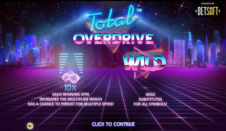  Info and Rules at Total Overdrive 3 Reel Mobile Real Slot created by BetSoft