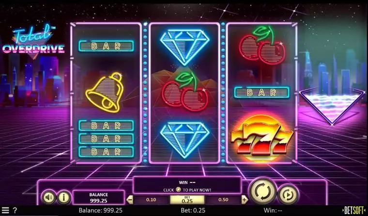  Main Screen Reels at Total Overdrive 3 Reel Mobile Real Slot created by BetSoft
