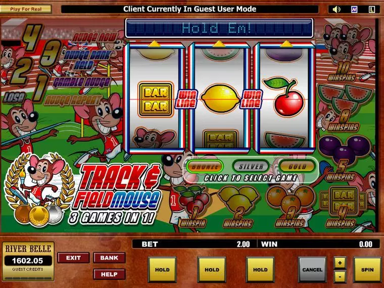  Main Screen Reels at Track and Fieldmouse 3 Reel Mobile Real Slot created by Microgaming