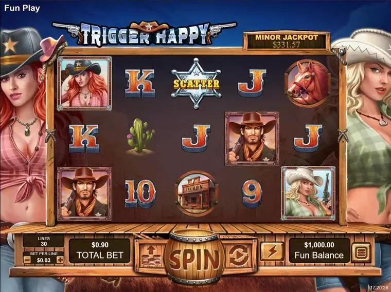  Main Screen Reels at Trigger Happy 5 Reel Mobile Real Slot created by RTG