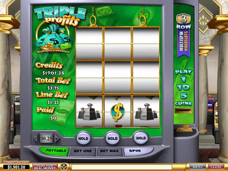  Main Screen Reels at Triple Profits 3 Reel Mobile Real Slot created by PlayTech