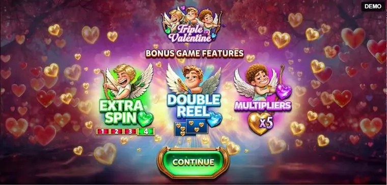  Info and Rules at Triple Valentine 5 Reel Mobile Real Slot created by Red Rake Gaming