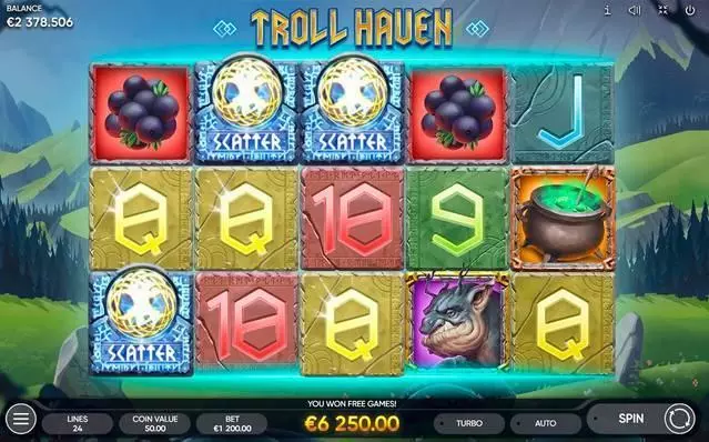  Main Screen Reels at Troll Haven 5 Reel Mobile Real Slot created by Endorphina