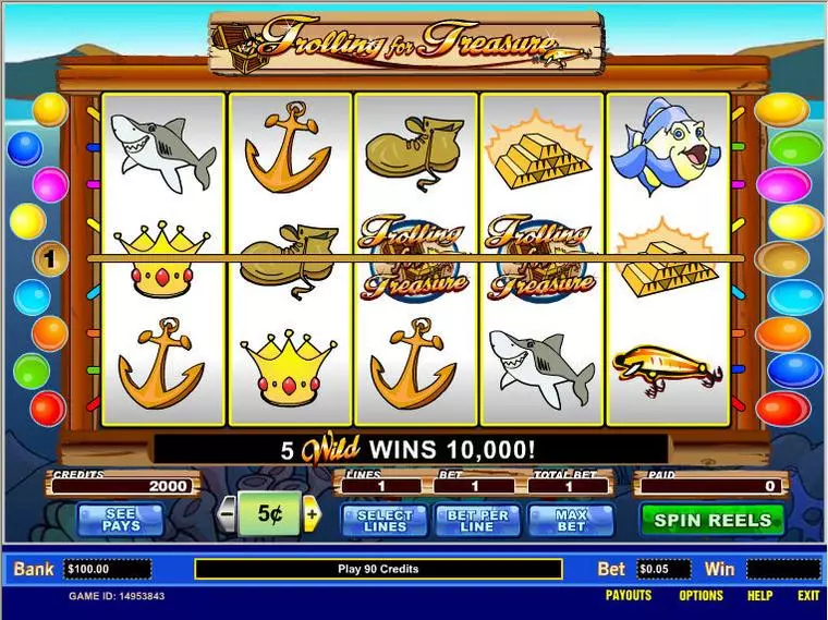  Main Screen Reels at Trolling for Treasures 5 Reel Mobile Real Slot created by Parlay