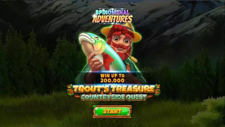  Introduction Screen at Trout’s Treasure – Countryside Quest 5 Reel Mobile Real Slot created by Spinomenal