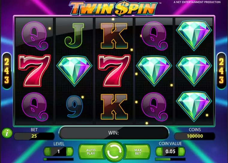  Main Screen Reels at Twin Spin 5 Reel Mobile Real Slot created by NetEnt