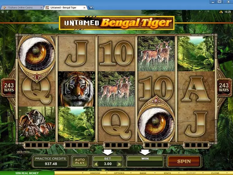  Main Screen Reels at Untamed - Bengal Tiger 5 Reel Mobile Real Slot created by Microgaming