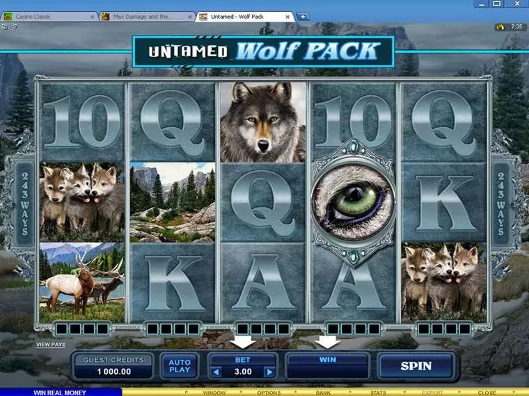 Main Screen Reels at Untamed - Wolf Pack 5 Reel Mobile Real Slot created by Microgaming