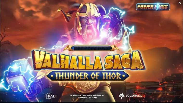  Introduction Screen at Valhalla Saga: Thunder of Thor 5 Reel Mobile Real Slot created by Jelly Entertainment