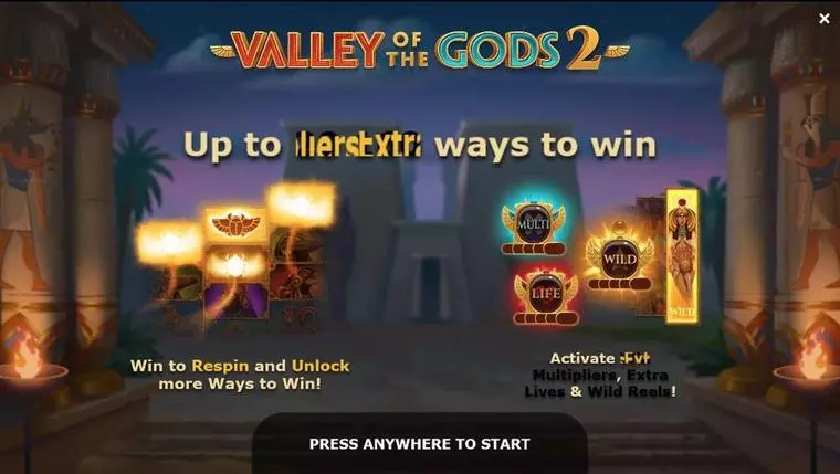  Info and Rules at Valley of the Gods 2 5 Reel Mobile Real Slot created by Yggdrasil