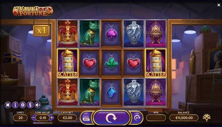  Main Screen Reels at Vault of Fortune 5 Reel Mobile Real Slot created by Yggdrasil