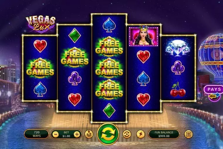  Free Spins Feature at Vegas Lux 5 Reel Mobile Real Slot created by RTG