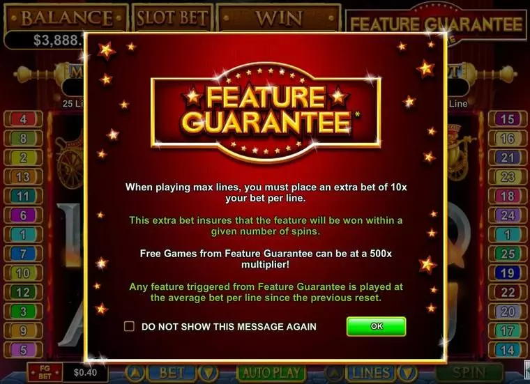  Info and Rules at Vulcan 5 Reel Mobile Real Slot created by RTG