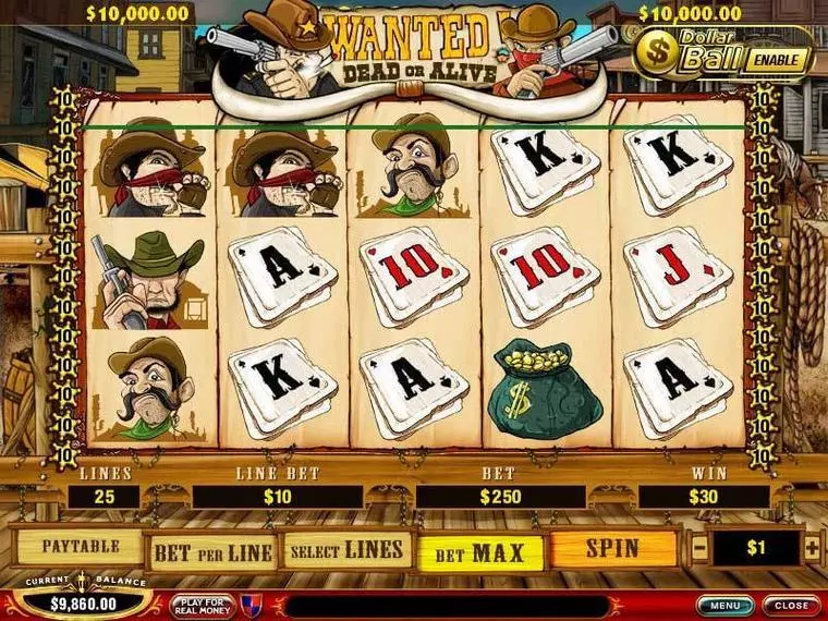  Main Screen Reels at Wanted Dead or Alive 5 Reel Mobile Real Slot created by PlayTech