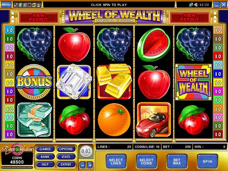  Main Screen Reels at Wheel of Wealth Special Edition 5 Reel Mobile Real Slot created by Microgaming