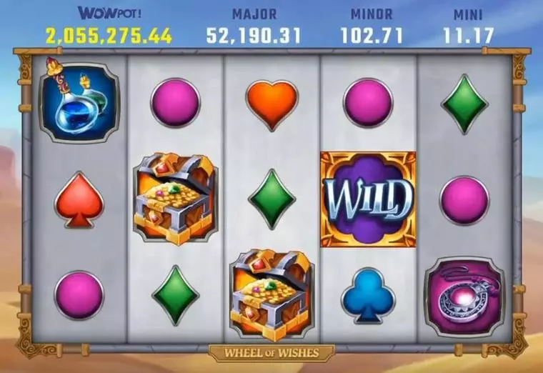  Main Screen Reels at Wheel of Wishes 5 Reel Mobile Real Slot created by Microgaming