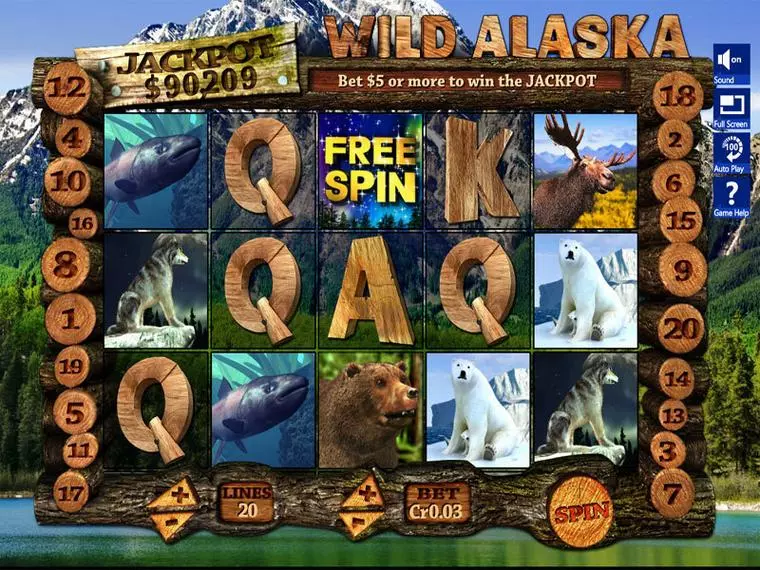  Main Screen Reels at Wild Alaska 5 Reel Mobile Real Slot created by Slotland Software