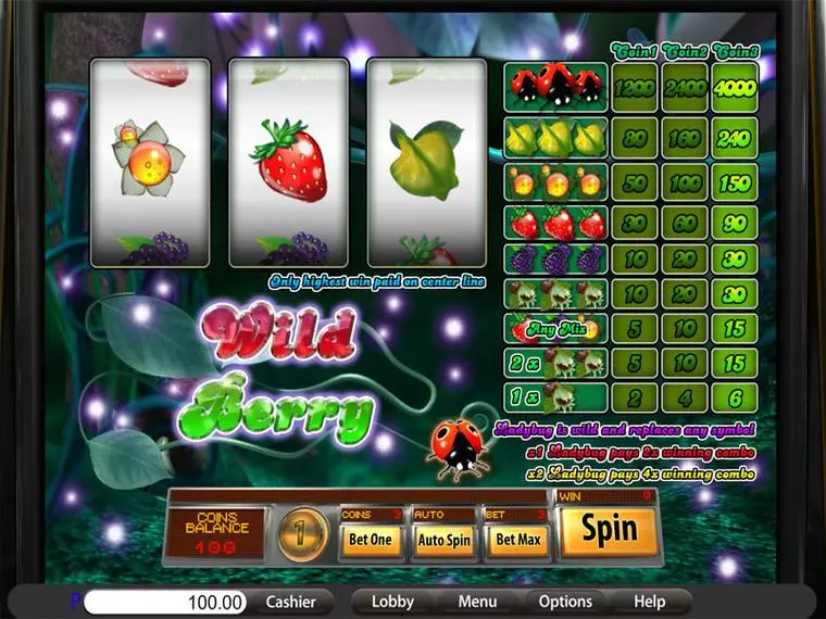  Main Screen Reels at Wild Berry Classic 3 Reel Mobile Real Slot created by Saucify