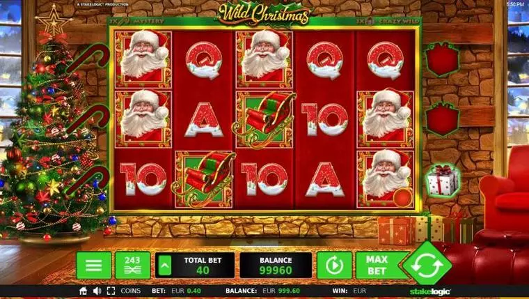  Main Screen Reels at Wild Christmas 5 Reel Mobile Real Slot created by StakeLogic