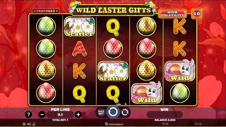  Main Screen Reels at Wild Easter Gifts 5 Reel Mobile Real Slot created by Spinomenal