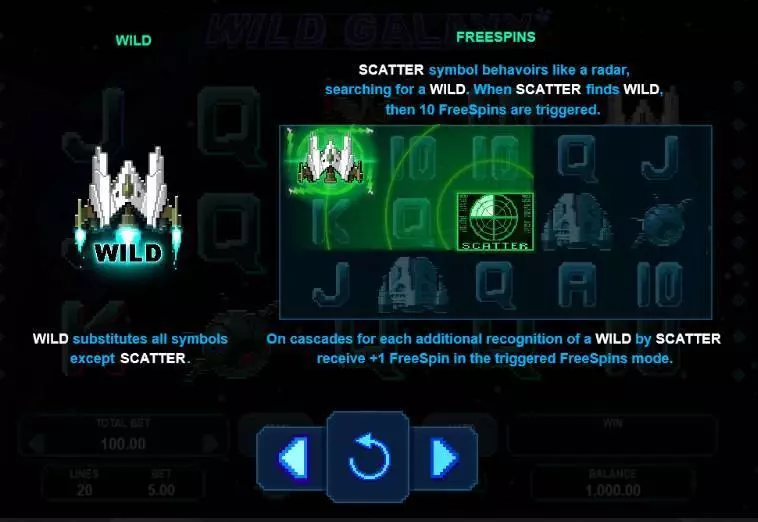  Bonus 1 at Wild Galaxy 5 Reel Mobile Real Slot created by Booongo