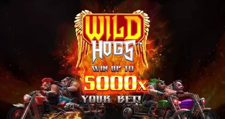  Introduction Screen at Wild Hogs 6 Reel Mobile Real Slot created by StakeLogic