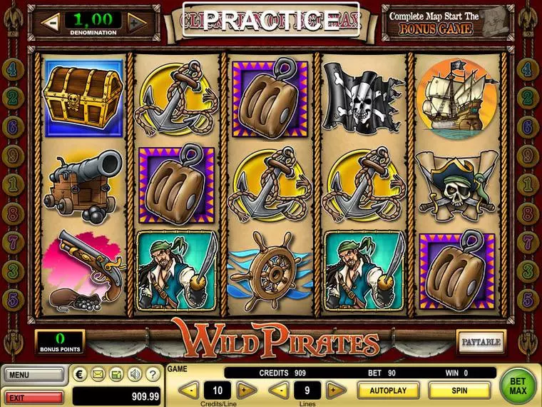  Main Screen Reels at Wild Pirates 5 Reel Mobile Real Slot created by GTECH