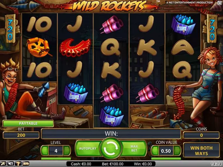  Main Screen Reels at Wild Rockets 5 Reel Mobile Real Slot created by NetEnt