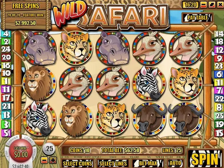  Bonus 2 at Wild Safari 5 Reel Mobile Real Slot created by Rival
