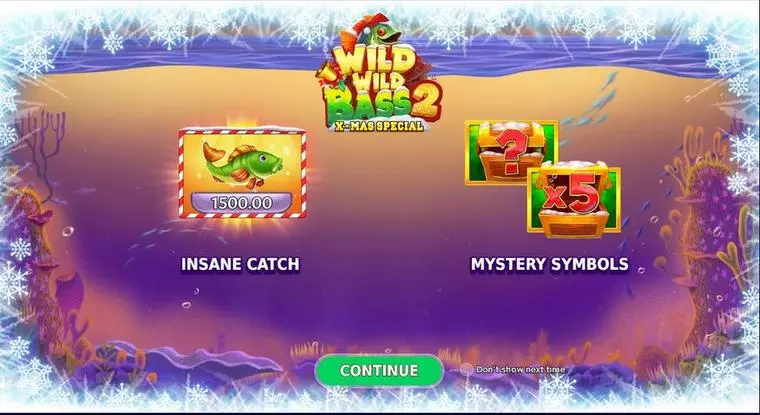  Introduction Screen at Wild Wild Bass 2 Xmas Special 6 Reel Mobile Real Slot created by StakeLogic