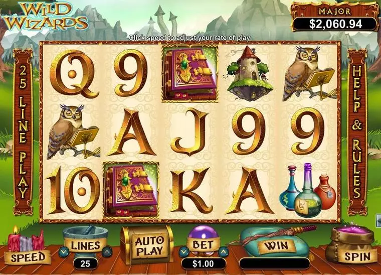  Main Screen Reels at Wild Wizards 5 Reel Mobile Real Slot created by RTG