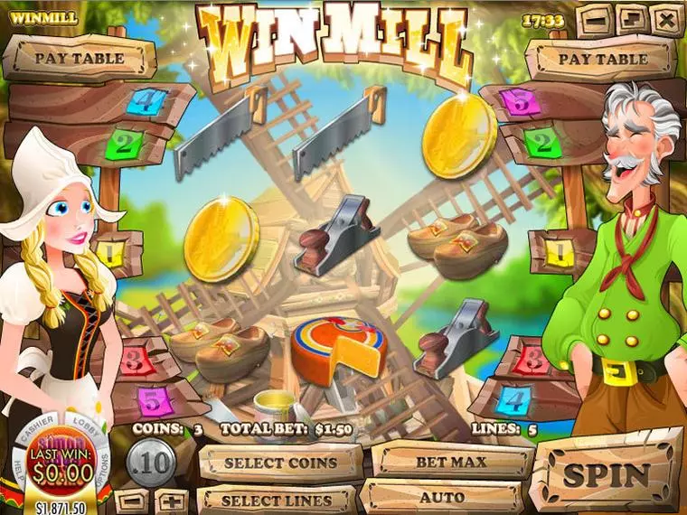  Main Screen Reels at Win Mill 3 Reel Mobile Real Slot created by Rival