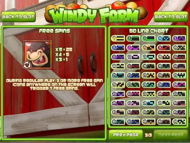  Info and Rules at Windy Farm 5 Reel Mobile Real Slot created by Rival