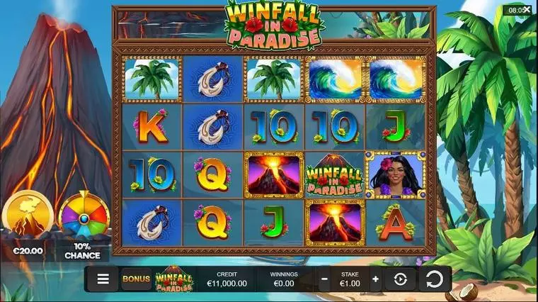  Main Screen Reels at Winfall in Paradise 5 Reel Mobile Real Slot created by Reel Life Games