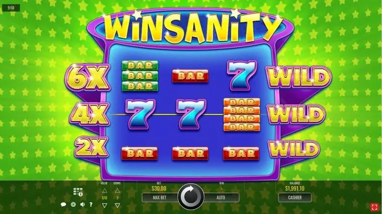  Main Screen Reels at Winsanity 3 Reel Mobile Real Slot created by Rival