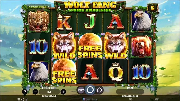  Main Screen Reels at Wolf Fang – Spring Awakening 5 Reel Mobile Real Slot created by Spinomenal