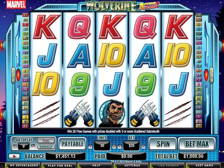  Main Screen Reels at Wolverine - Action Stacks! 5 Reel Mobile Real Slot created by CryptoLogic